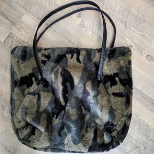 Furry (faux) Camo Shoulder Bag